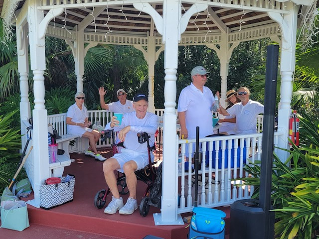 Players on the croquet court